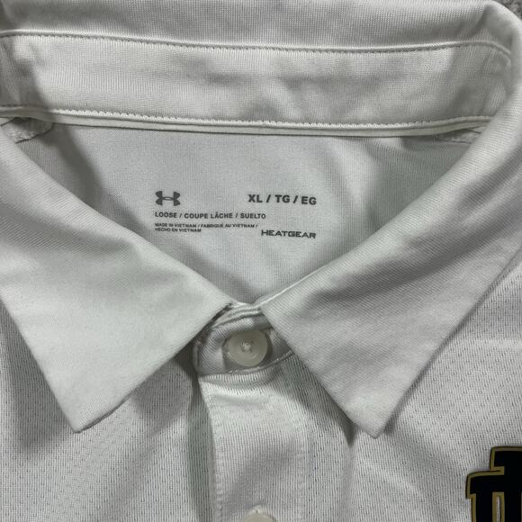Notre Dame Shirt Mens XL Under Armour HeatGear Polo Football Performance NCAA - Picture 2 of 9